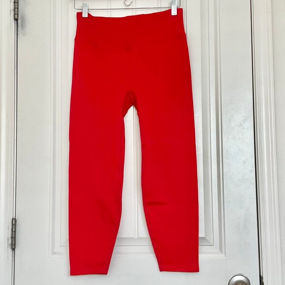 NWT Victoria's Secret PINK Active Seamless 7/8 Waistband Pocket Red Leggings Lg - Picture 1 of 12